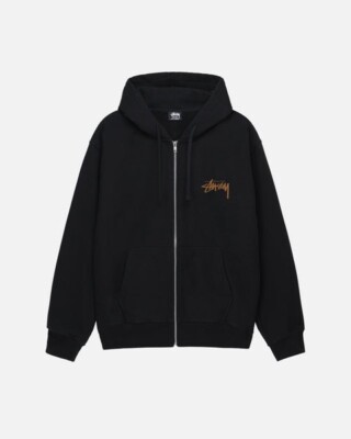 STÜSSY SKATE TOUGH FULL ZIP HOODIE BLACK STUSSY HOODED SWEATSHIRT