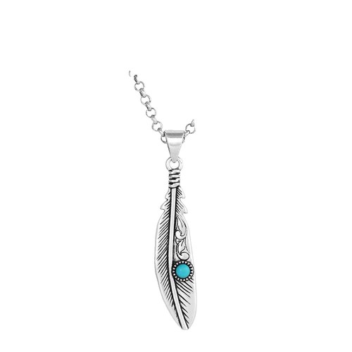TADY&KING Necklace Accessory Pendant Feather Logo Long Silver