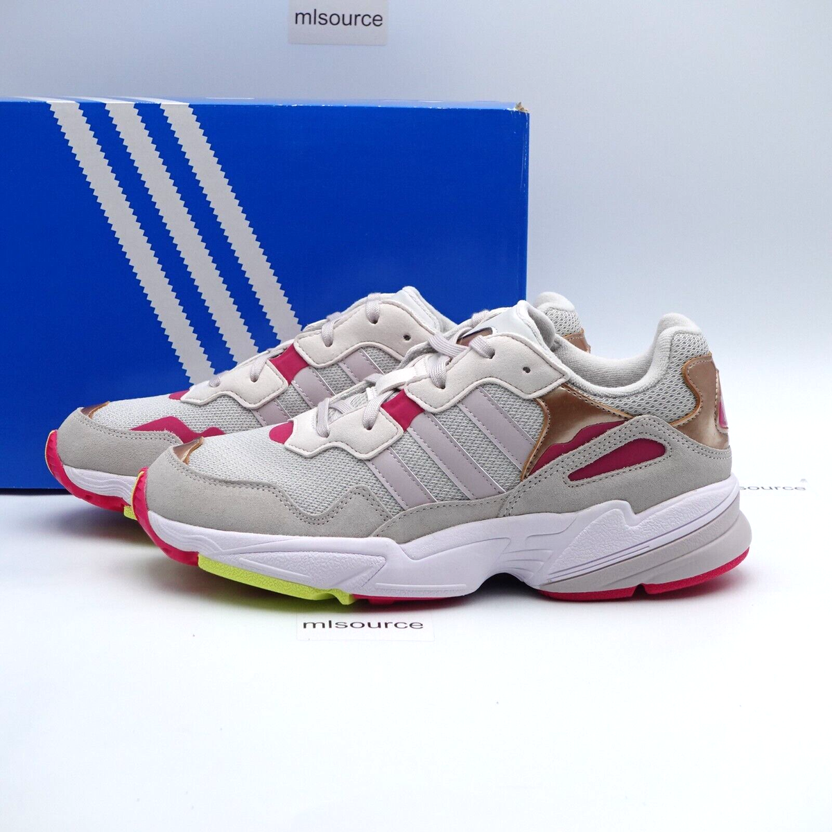 adidas Yung-96 Suede Sneakers EE4355 Grey /Pink Size 7Y Youth / 8