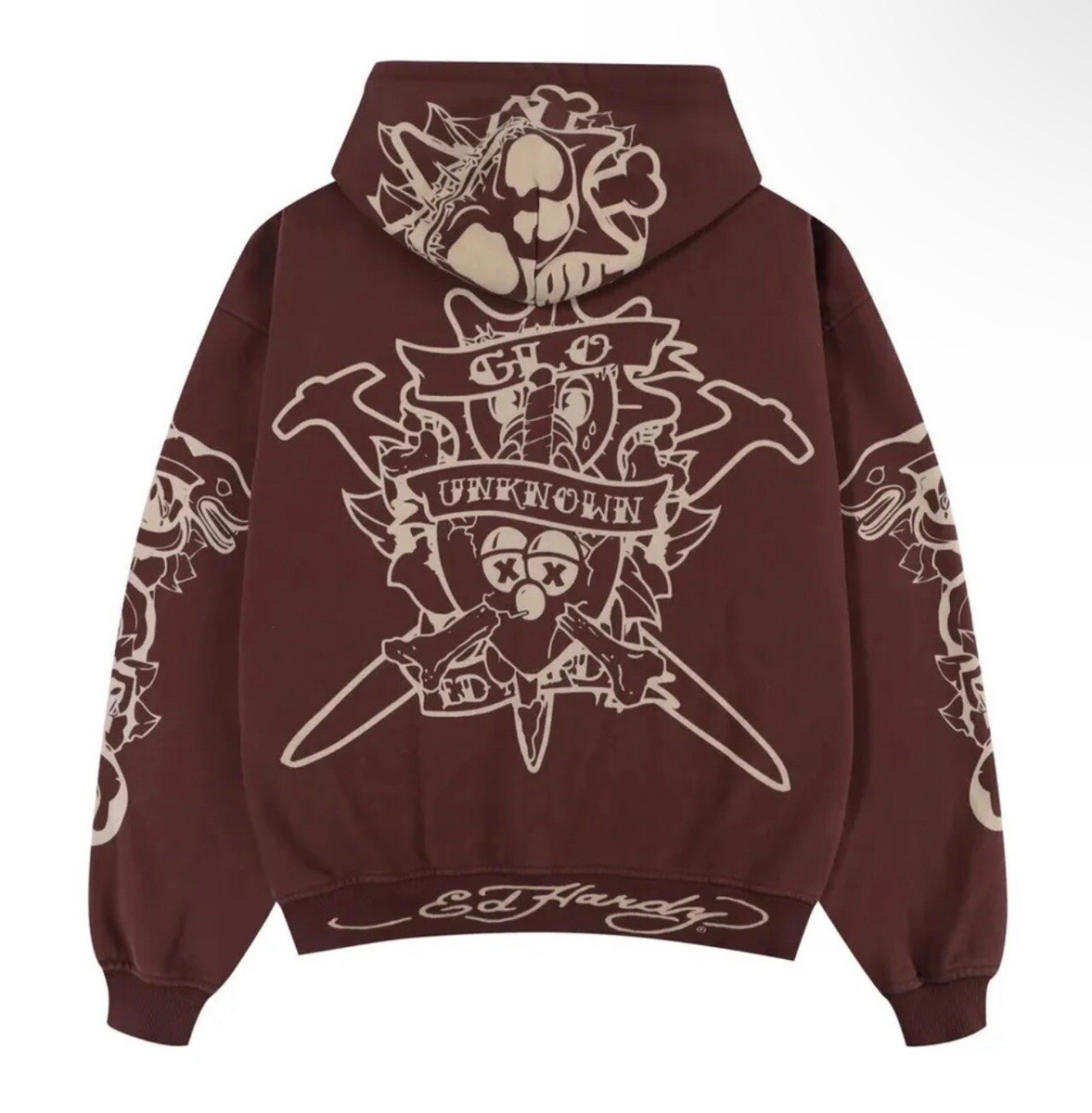Chief Keef Ed Hardy Unknown London Glo Dagger Zip Hoodie Size