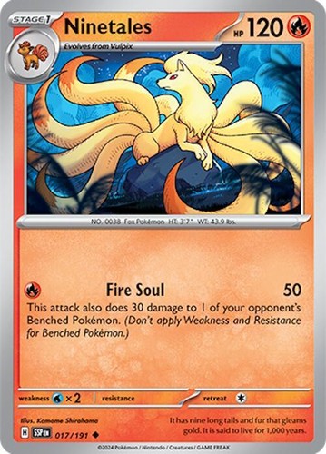 Pokémon TCG Ninetales Surging Sparks 017/191 Reverse Holo Uncommon