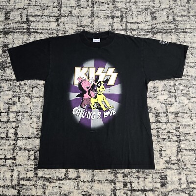 Vtg 1994 Kiss Calling Dr Love T-Shirt L Rock Band Tee All Sport