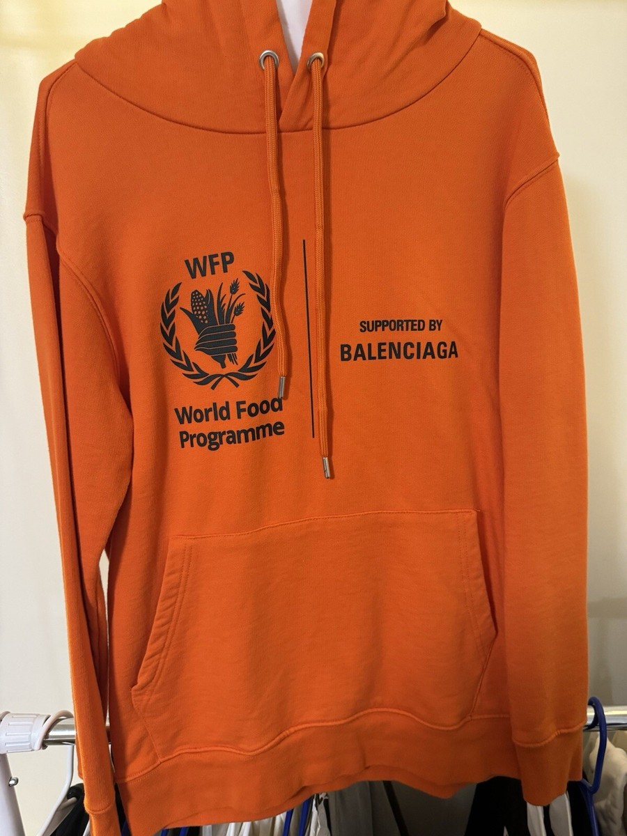 Balenciaga - Orange Hoodie World Food Programme - Size M | eBay