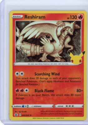 Reshiram 002/025 Holo Rare - 2021 25th Anniversary Celebrations