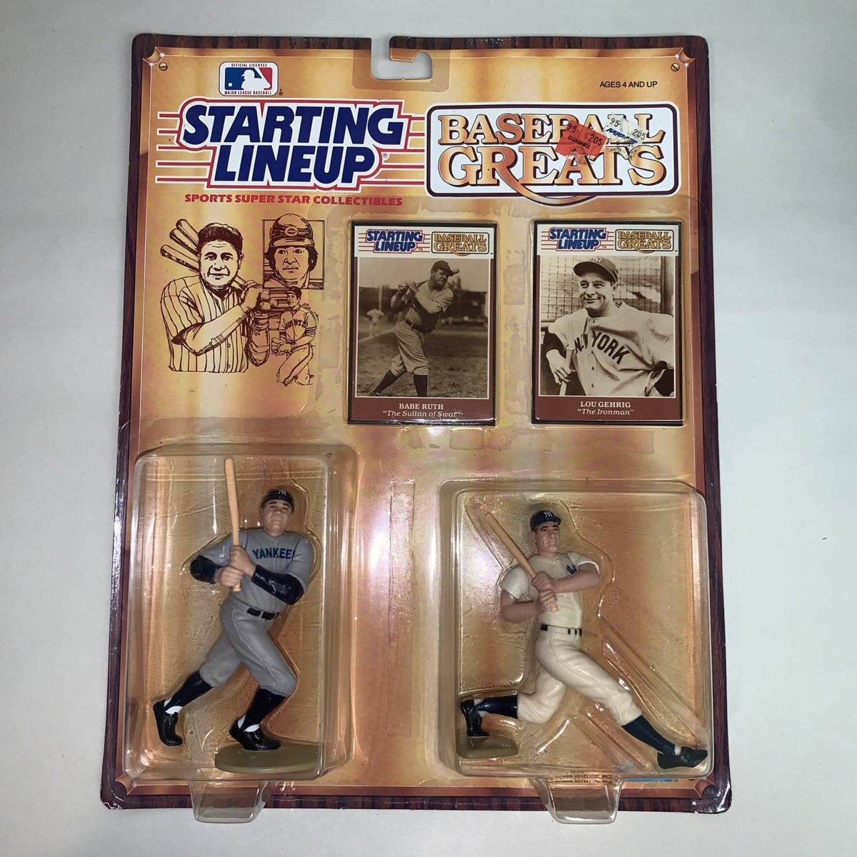 1989 Kenner Starting Lineup Babe Ruth & Lou Gehrig Figures