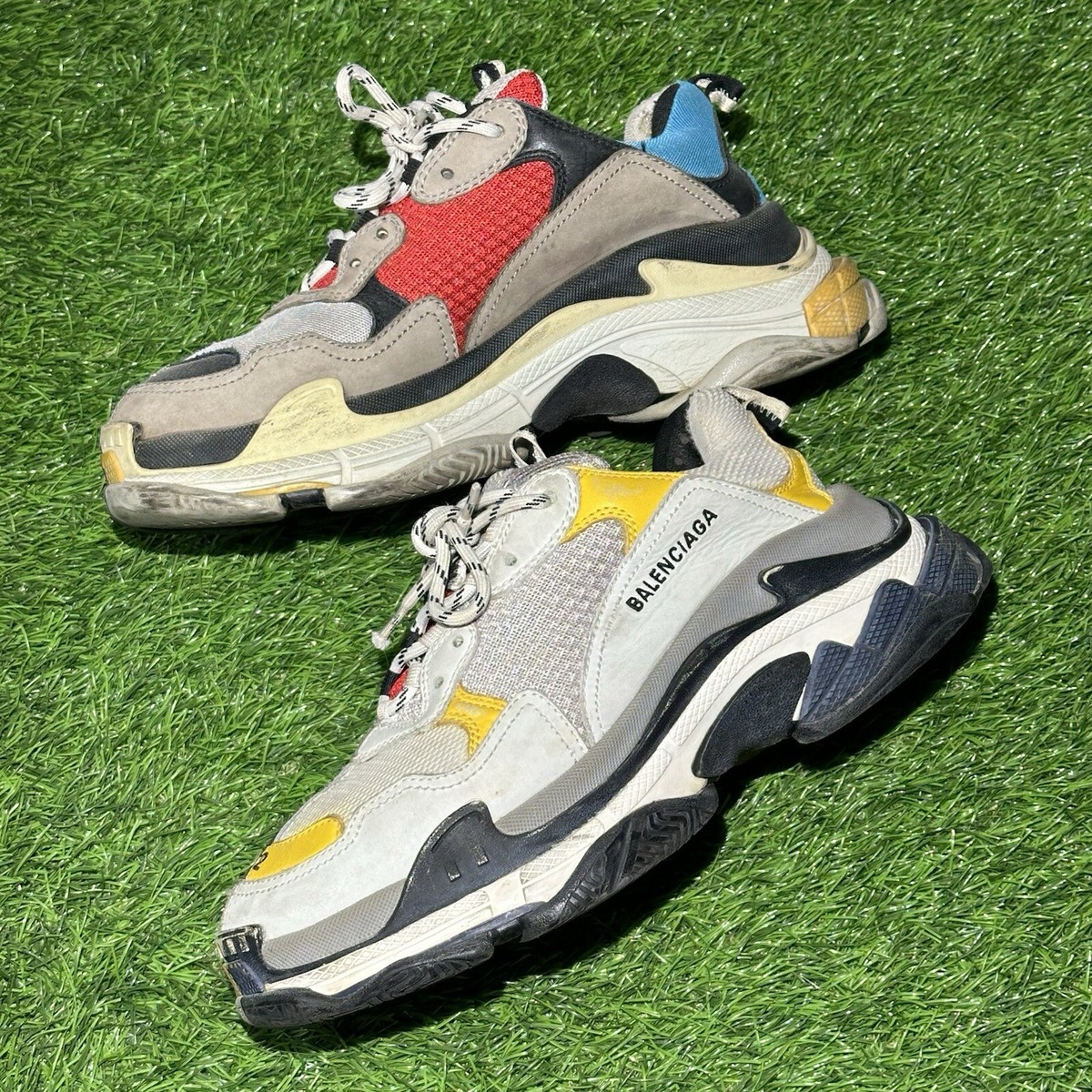 Balenciaga Triple S Split EU Size 42 US 9 Split White Gray Yellow