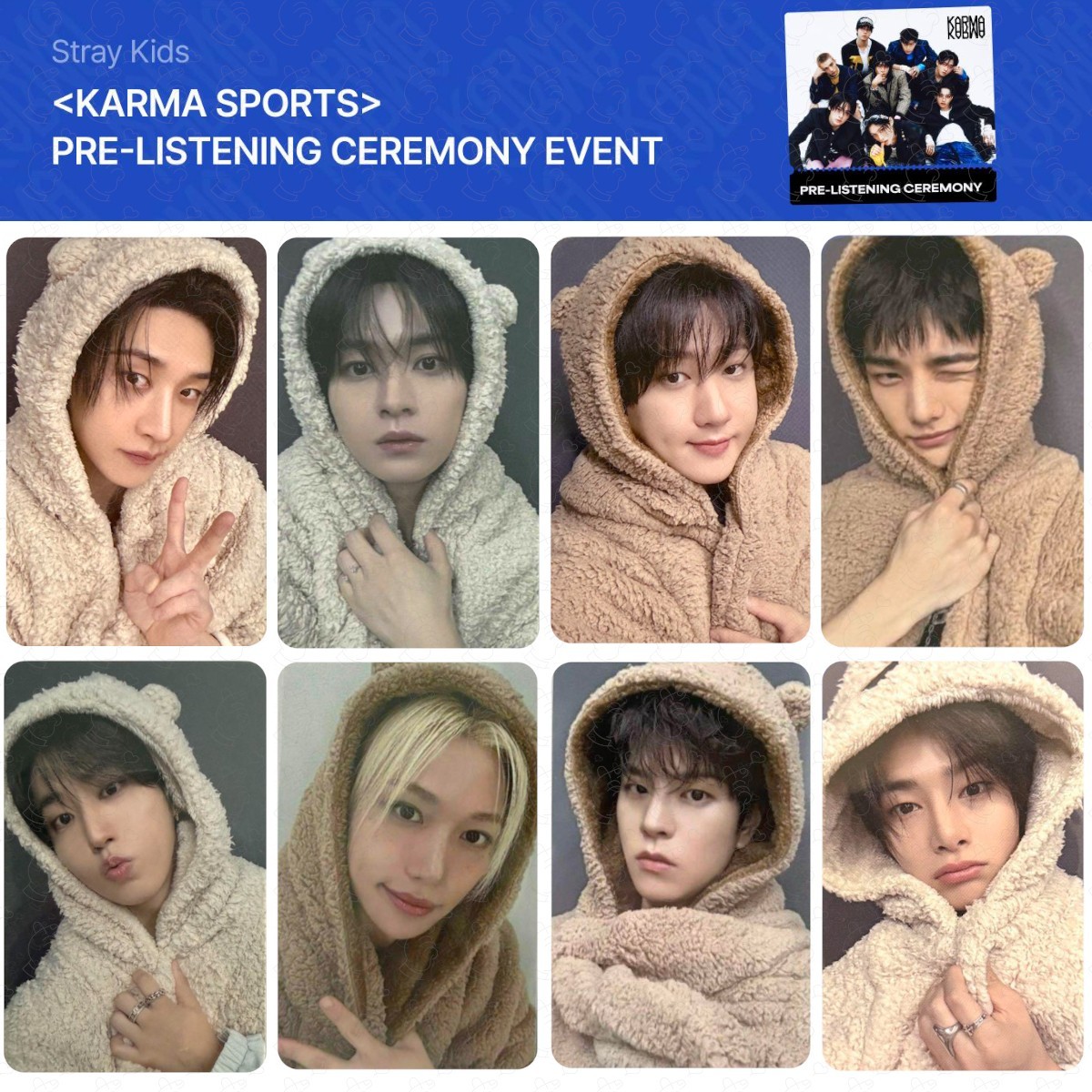 STRAY KIDS KARMA SPORTS PRE-LISTENING FANS EVENT LIMITED PHOTOCARD