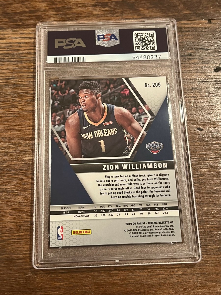 PSA 10 2019-20 Panini Mosaic Zion Williamson Base Rookie #209 | eBay