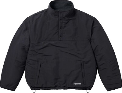 Supreme Polartec Shearling Reversible Pullover Black Fleece Jacket