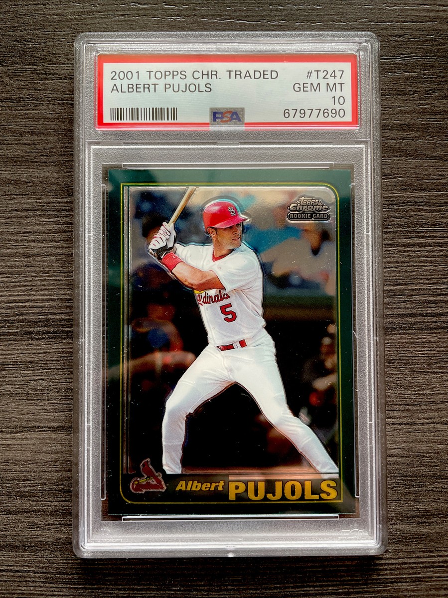 Albert Pujols 2001 Topps Chrome Traded T247 SP Rookie Card, PSA 10