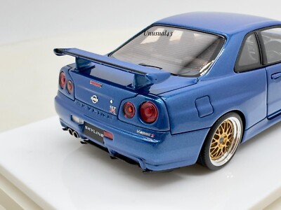 1/43 Make Up Nissan Skyline R34 GTR V-Spec ll Bayside Blue with