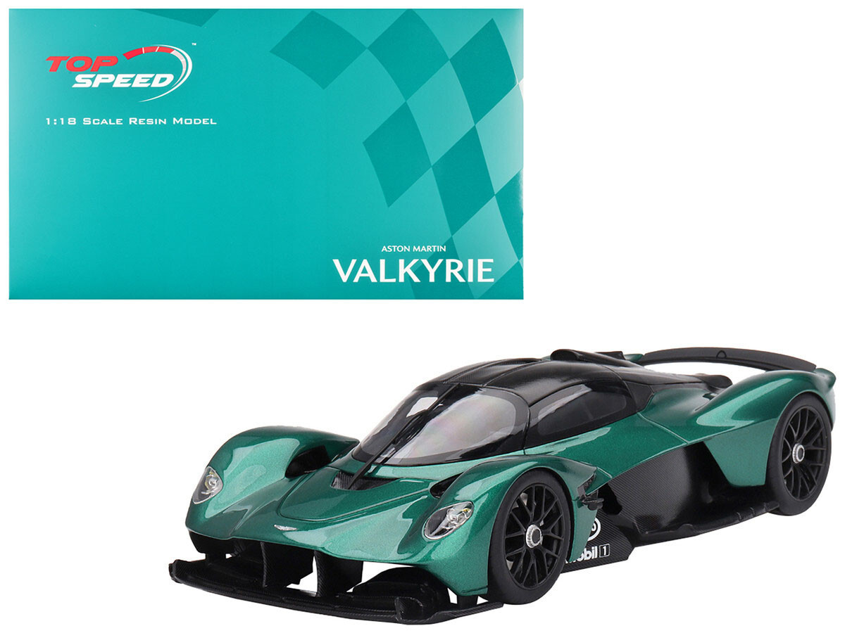 Top Speed Aston Martin Valkyrie Racing Green 1/18 Model Car TS0479