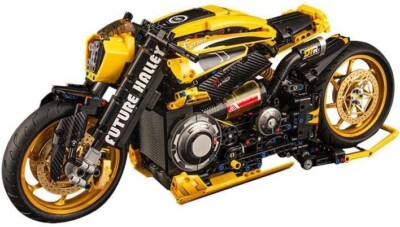 Cyberpunk 2077 Future Harley Bike 1:8 Scale Model Building Brick