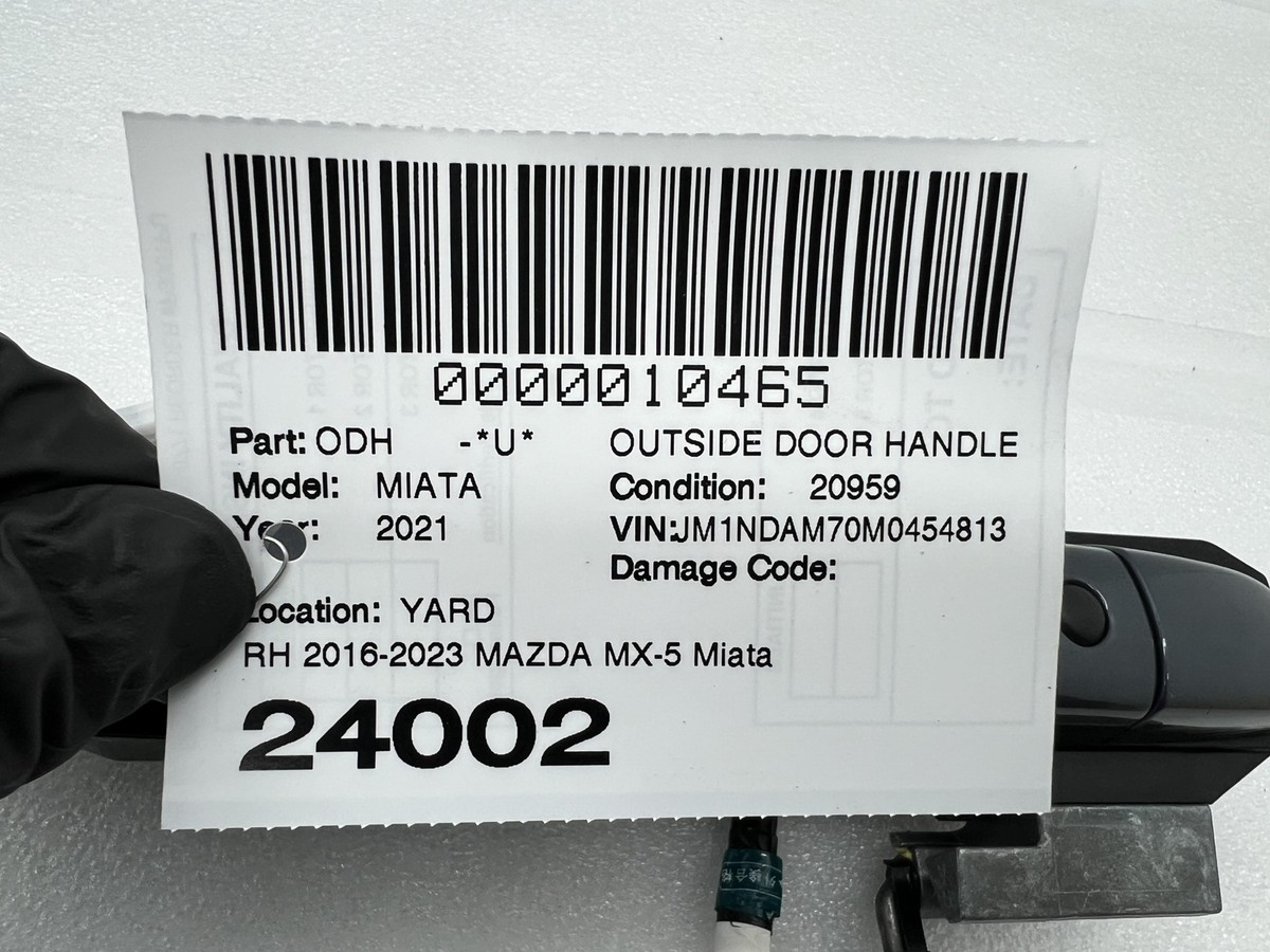 2016-2021 Mazda MX-5 Miata Front Passenger Exterior Door Handle