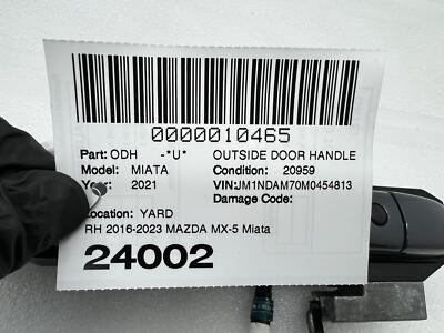 2016-2021 Mazda MX-5 Miata Front Passenger Exterior Door Handle