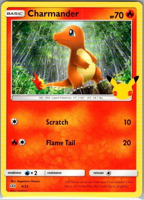 Pokemon Card Charmander 9/25 Non Holo Mcdonalds 25th Anniversary