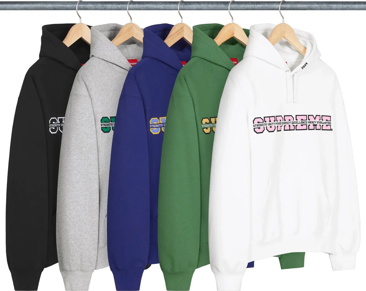 Supreme Collegiate Acronym Hooded Sweatshirt 5colors FW24 | eBay UK