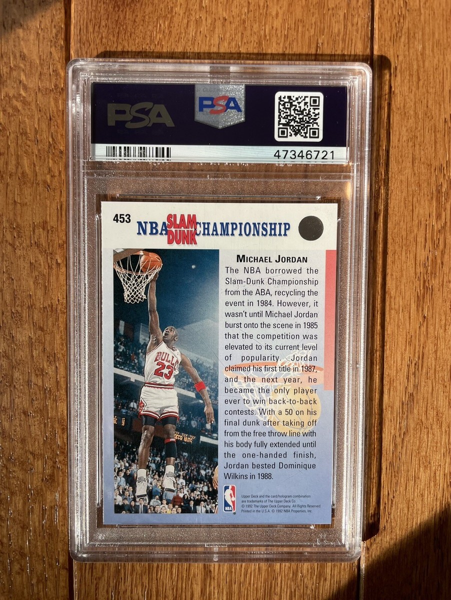 1992 Upper Deck Michael Jordan Dunk Contest Error PSA 9 NBA Your