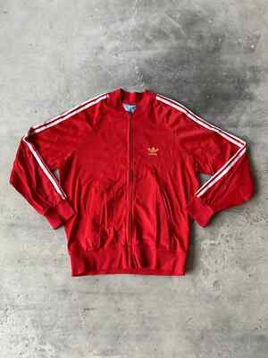 VINTAGE 80's ADIDAS ORIGINALS ATP RED TRACKSUIT JACKET MEN'S SIZE