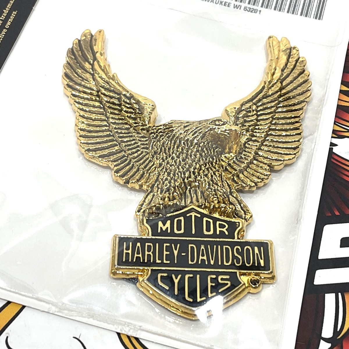 NEW Genuine Harley Self Adhesive Gold Eagle Medallion Badge Emblem