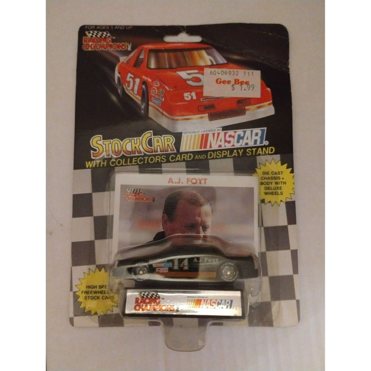 1992 Racing Champions Stock Car Nascar #14 AJ Foyt Oldsmobile 1:64