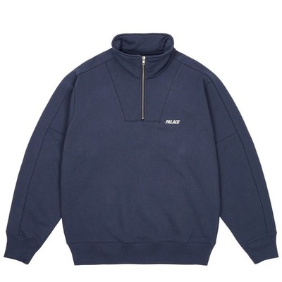 Palace P Funnel Quarter Zip Fleece Logo Sweatshirt Navy Size XL