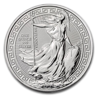 2018 1 Troy Oz British .999 Silver Oriental Border Britannia Coin