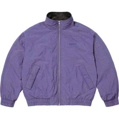 Supreme Leather Collar Utility Jacket Blue Plaid | eBay