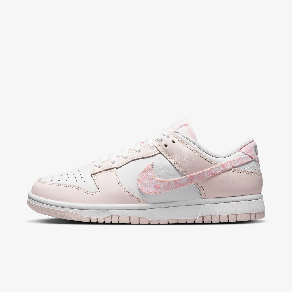 New Nike Women's Dunk Low Essential Shoes - Paisley Pack Pink
