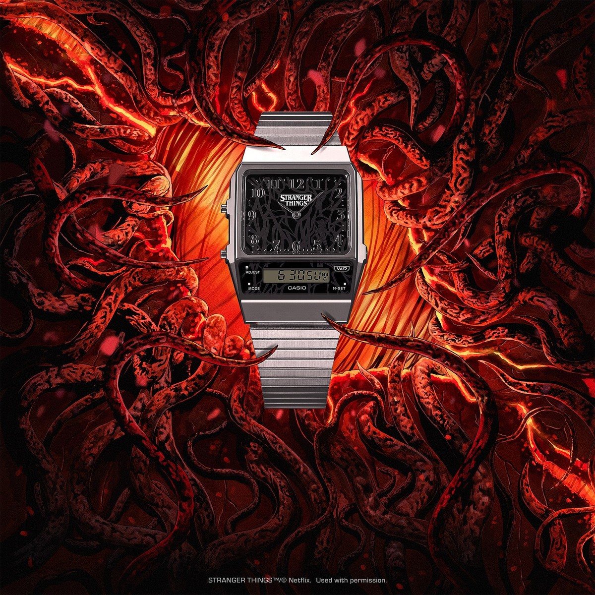 CASIO AQ-800EST-1AJR Stranger Things Collab Upside Down Watch