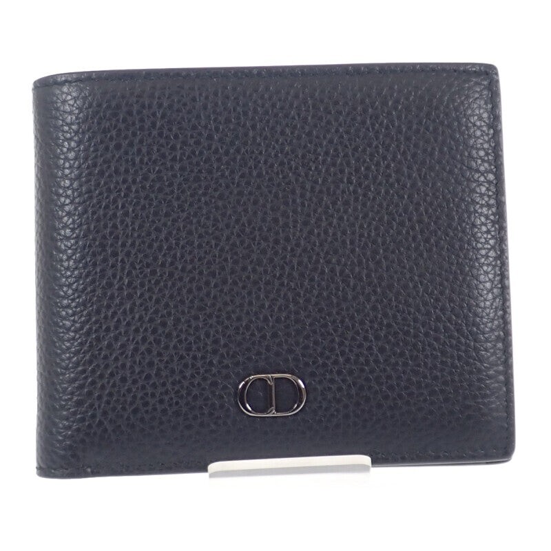 Christian Dior CD Icon Wallet Bifold Wallet Grain Calf Leather