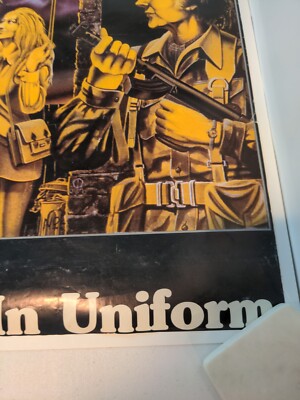 Vintage Original 1980s Iron Maiden Women In Uniform Poster Music