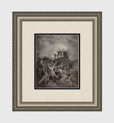 Exceptional 1800s DORE Paradise Lost Woodcut SATAN & HIS PEERS