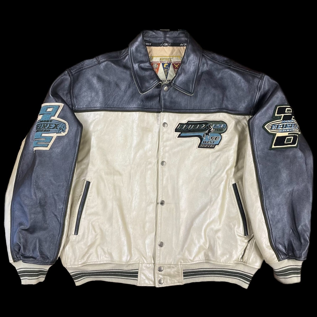 RARE Vintage 90s Avirex Cascade Renegades Indian leather Varsity