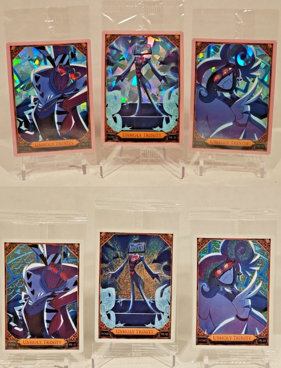 Hazbin Hotel Promo Cards Foil AND Cracked Ice Unholy Trinity PR-17