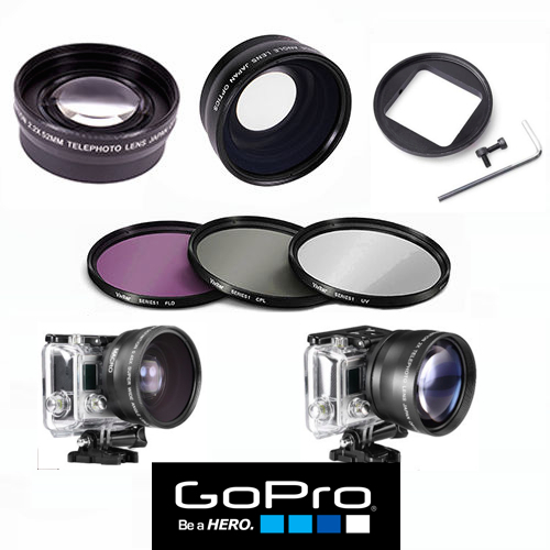 GOPRO HERO7 SILVER WIDE ANGLE LENS+MACRO LENS +TELEPHOTO ZOOM LENS