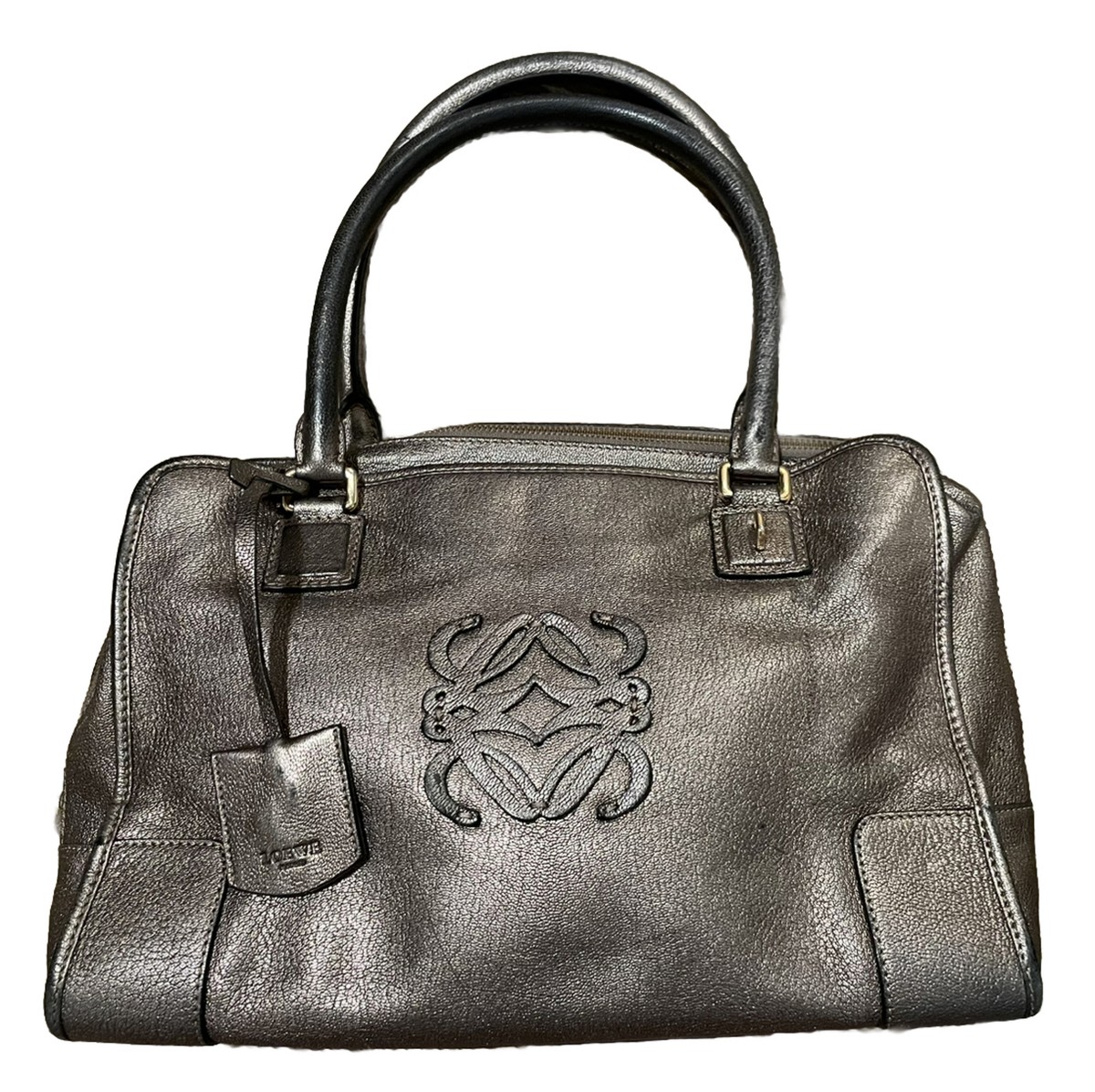 Rare vintage Loewe handbag with zipper and optional lock and key