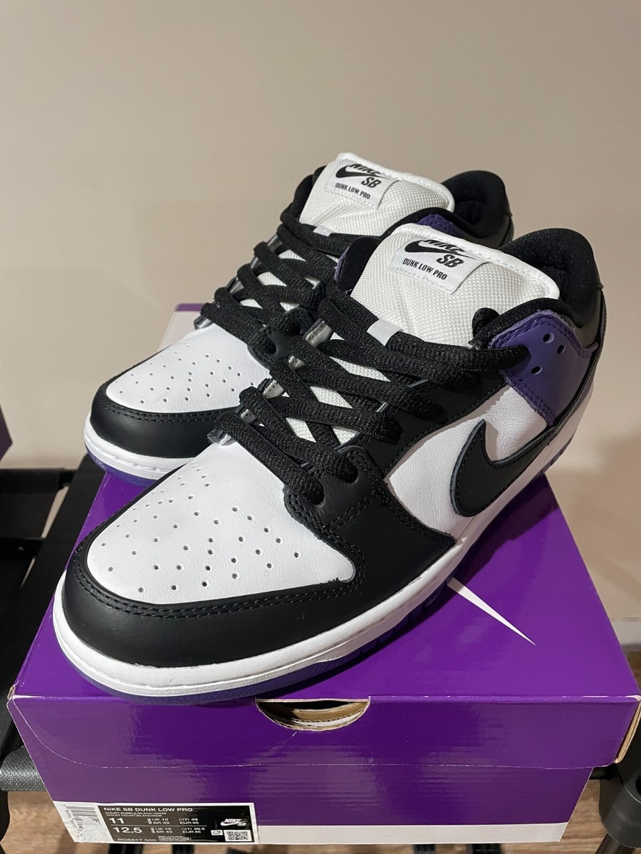 Nike SB Dunk Low Court Purple Size 11 NEW BQ6817-500 Black White