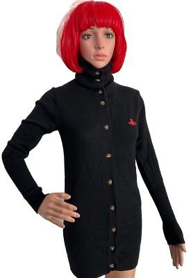 VIVIENNE WESTWOOD Cardigan Red Label Orb Logo Black Made In Italy