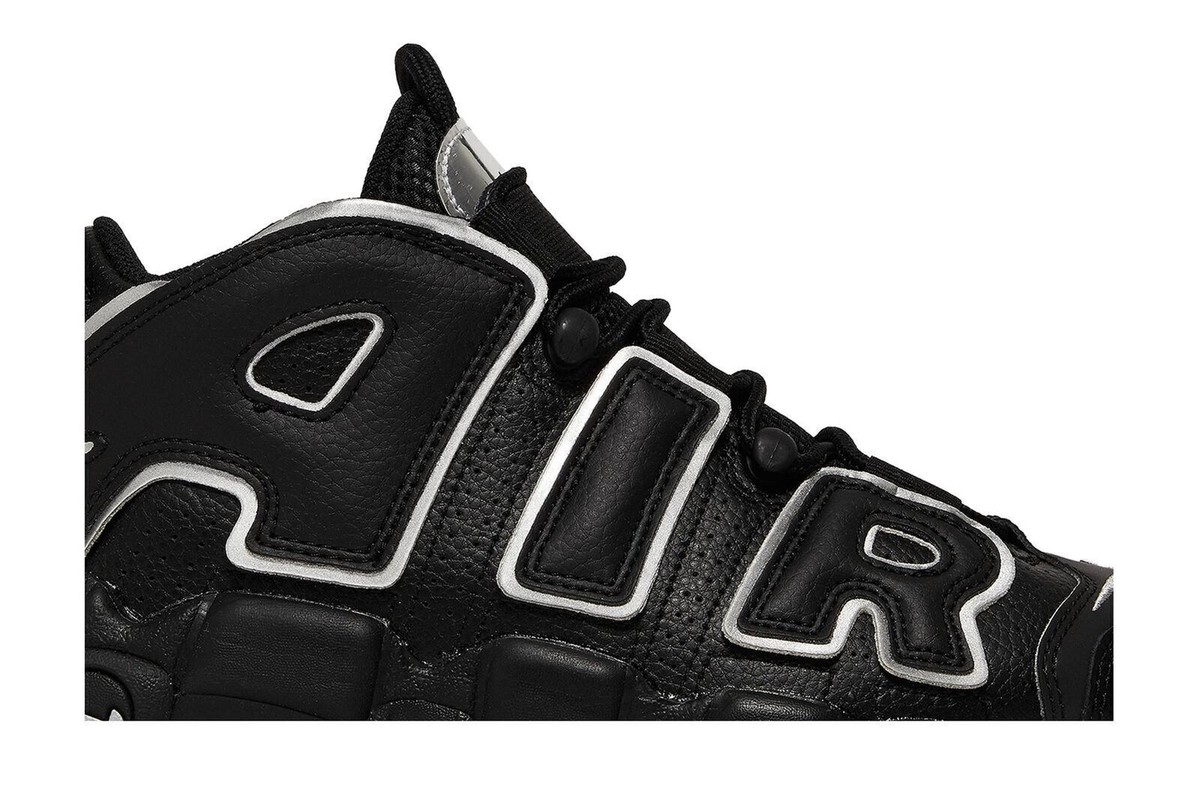 Size 6 - Nike Air More Uptempo Black Metallic Silver W for sale