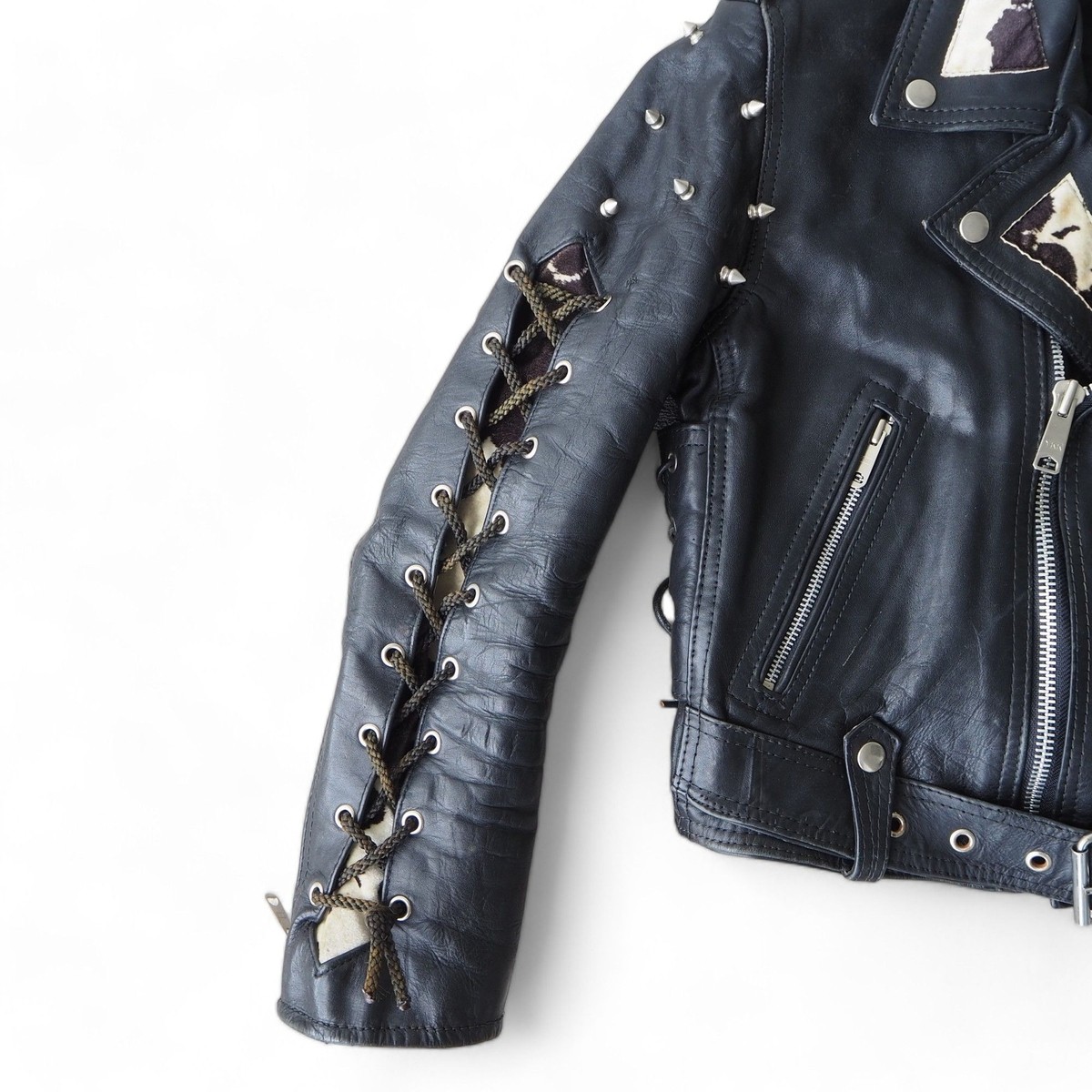 UMR Vintage Y2K Grunge Punk Spiked / Studded Biker Leather Jacket