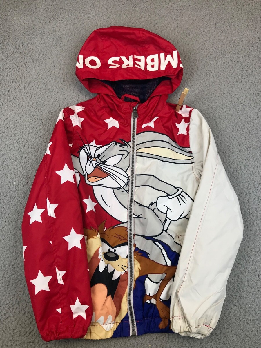 Members Only Looney Tunes Jacket Youth 8 Red Full Zip Hooded