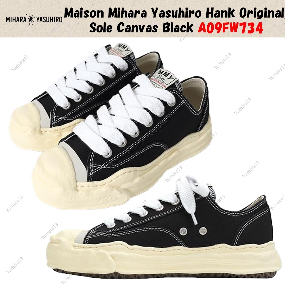 Maison Mihara Yasuhiro Hank Original Sole Canvas Black A09FW734 | eBay
