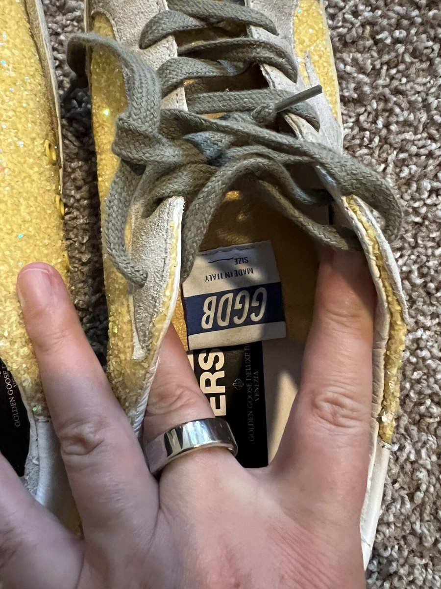 Golden Goose Yellow Glitter Superstars Size 41 | eBay