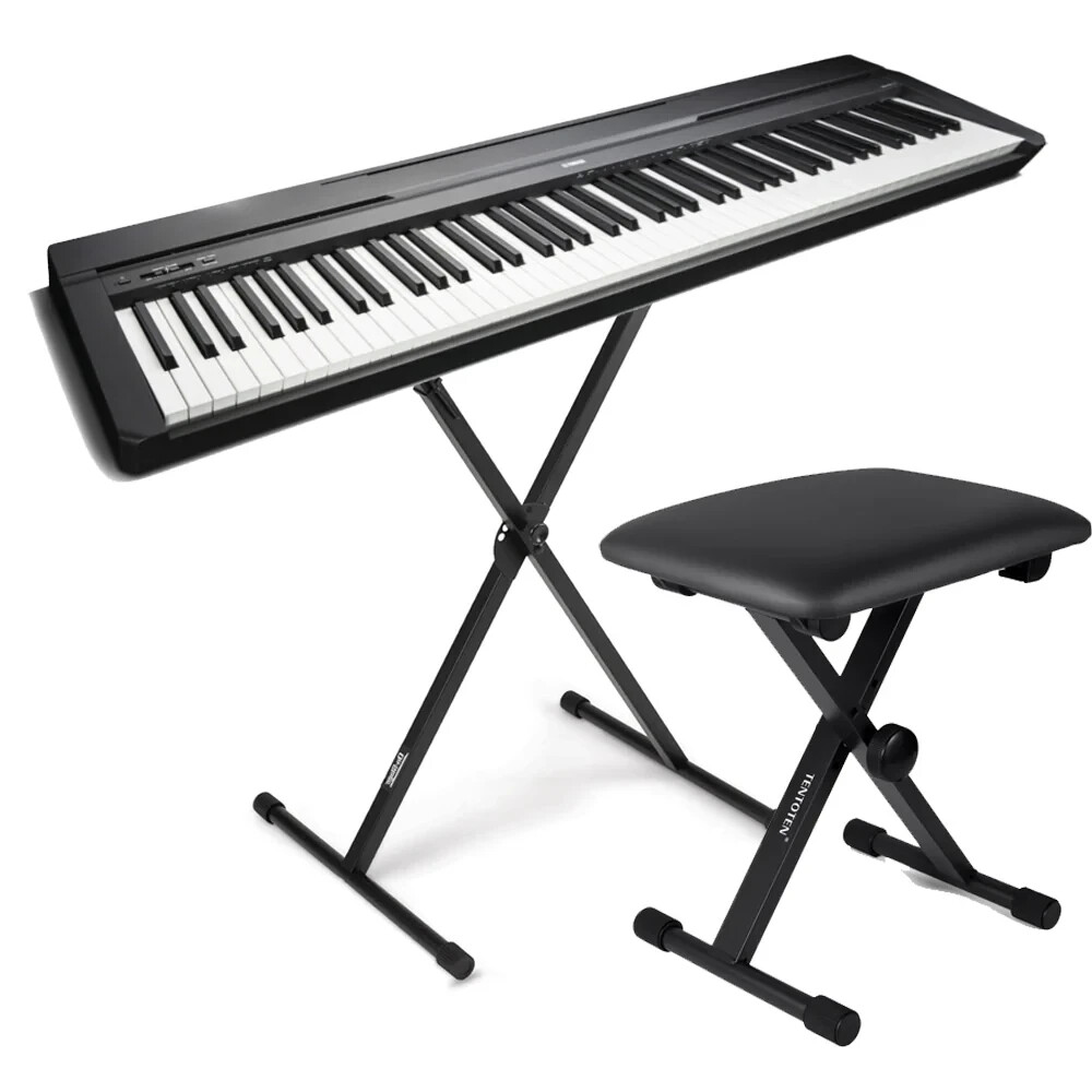 Yamaha P-45 88-Key Weighted Piano Bundled Folding stand and bench
