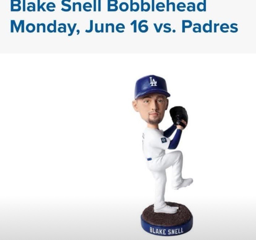 2025 Los Angeles Dodgers Blake Snell SGA 6/16/25 Bobblehead NIB | eBay