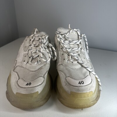 Size 7 - Balenciaga Triple S Men 40 Sneaker Pearl Grey Clear Sole