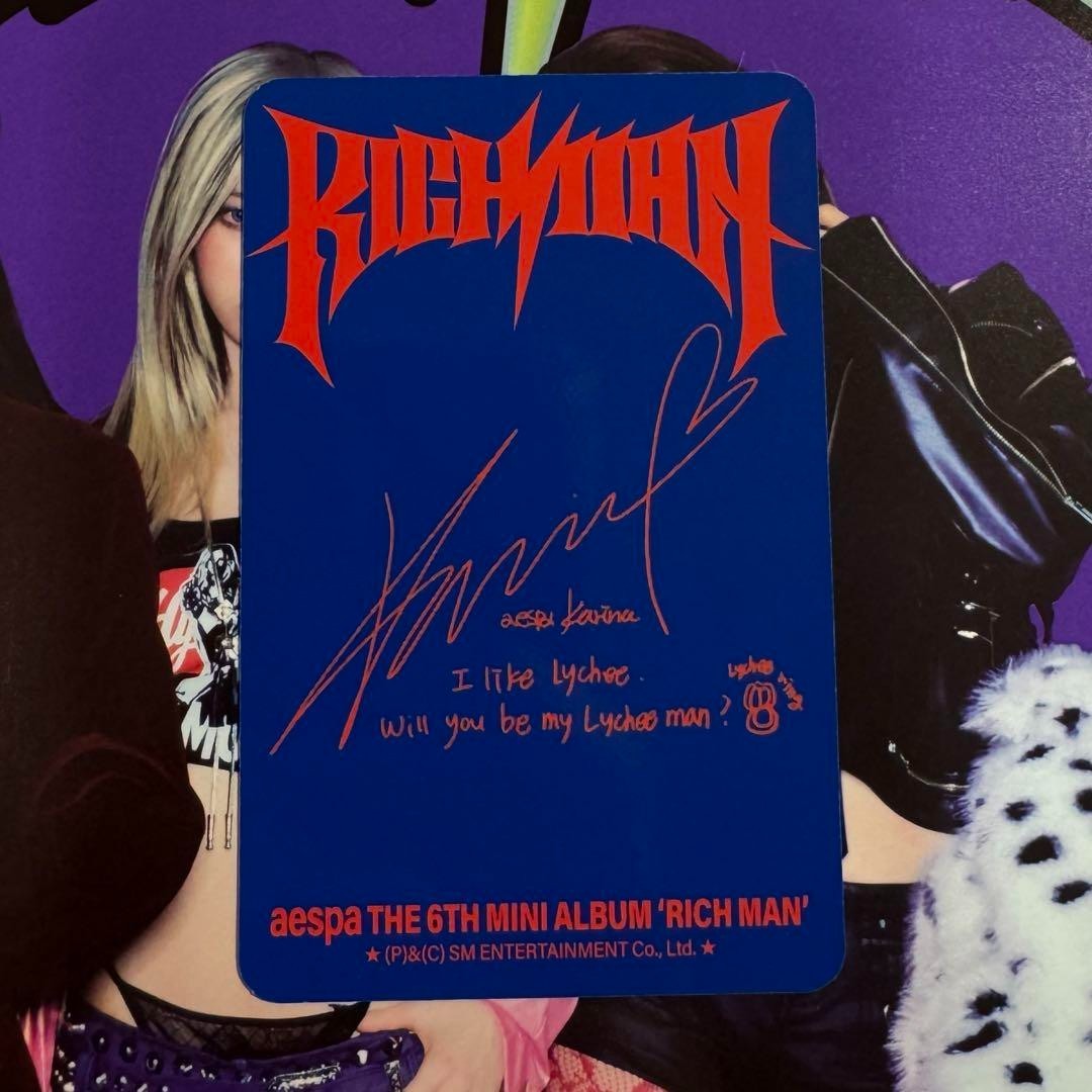 aespa KARINA Rich Man Walmart US Photocard PC Photo card Richman