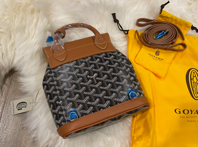 New Goyard mini alpin backpack logo Classic Tan leather & Black