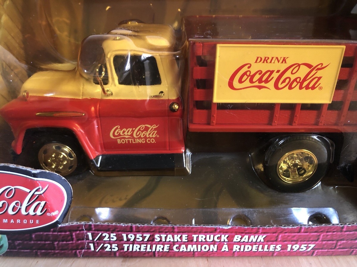 Coca Cola 1957 STAKE TRUCK BANK 1:25 scale Die Cast Replica Toy